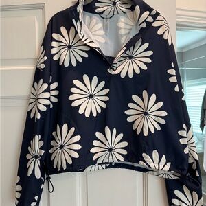 Outdoor Voices Navy and White Floral Sweater